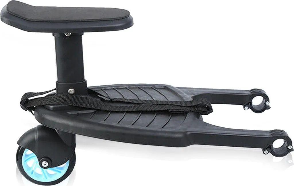Buggyboard Universel avec Siège - Planche Poussette Happyment Bleue