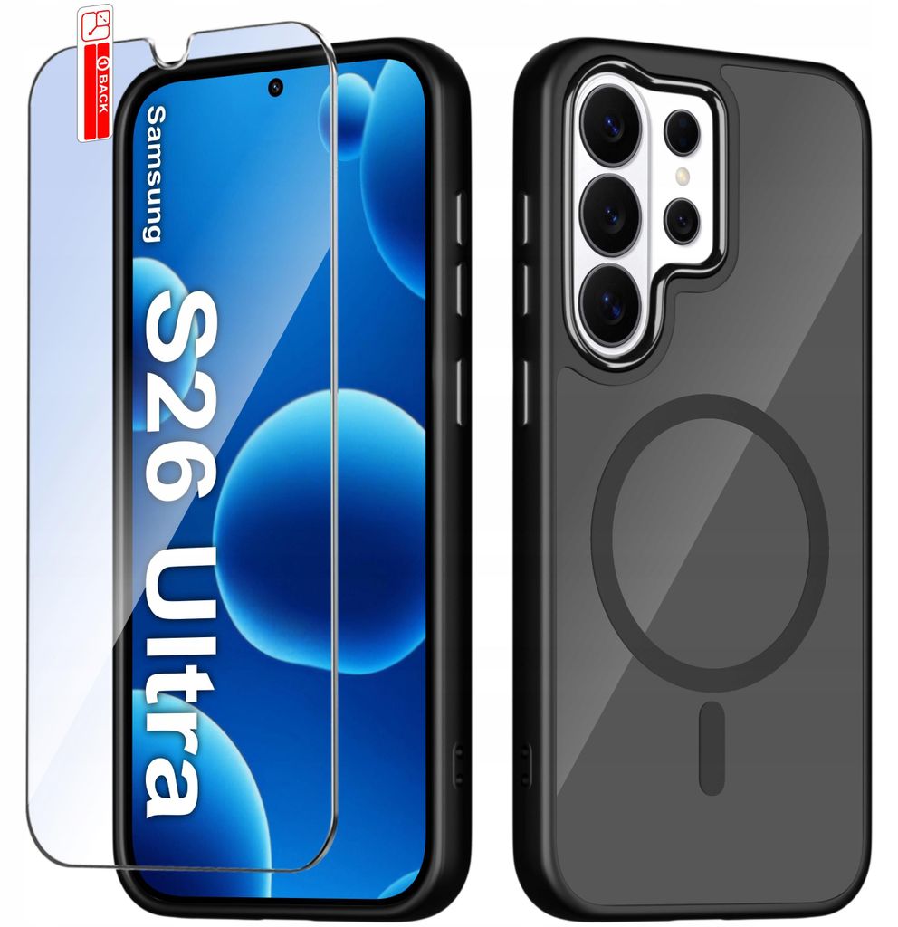 Hülle für Samsung S26 Ultra – Magsafe-Hülle, matt, magnetisch, Premium + Glas