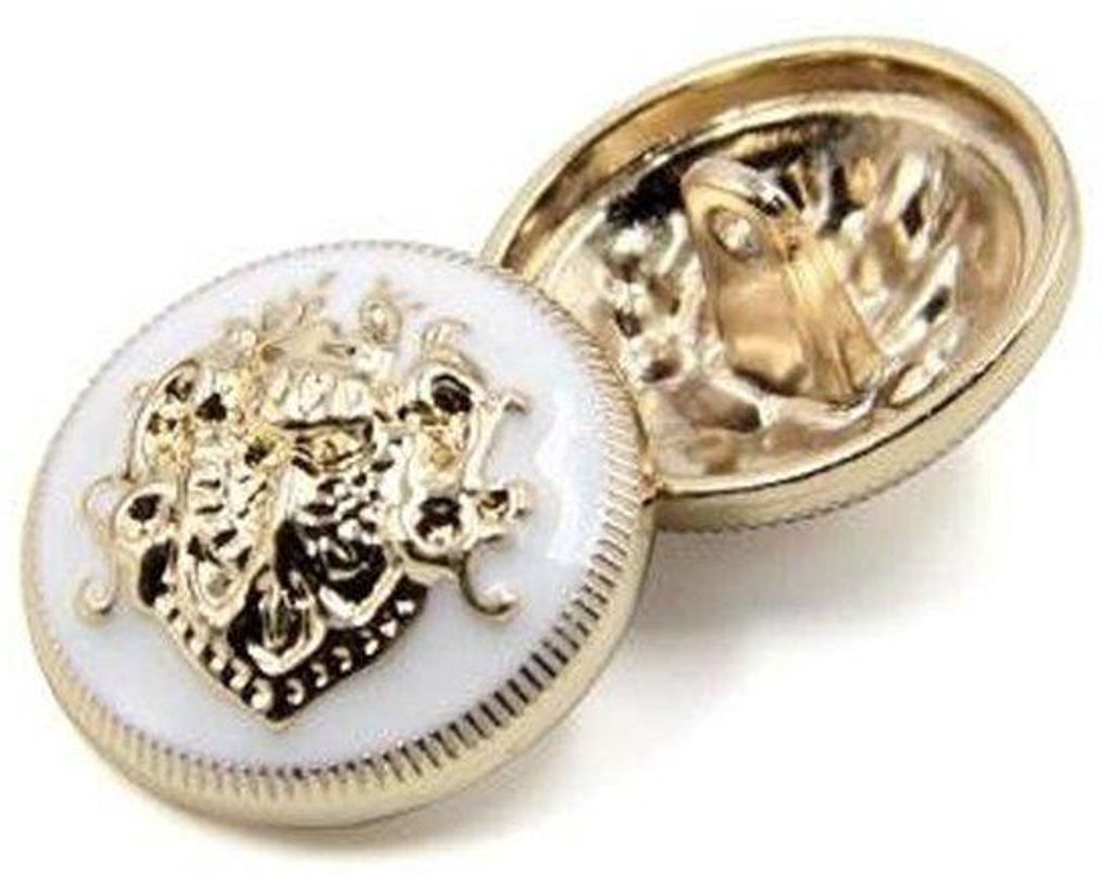 10 Stück Runde Metallbeschläge - Kollektion für Männer und Frauen, Anzüge, Mantel, Uniformen, Hemden und Kleider (weiß, Durchmesser 25 mm)