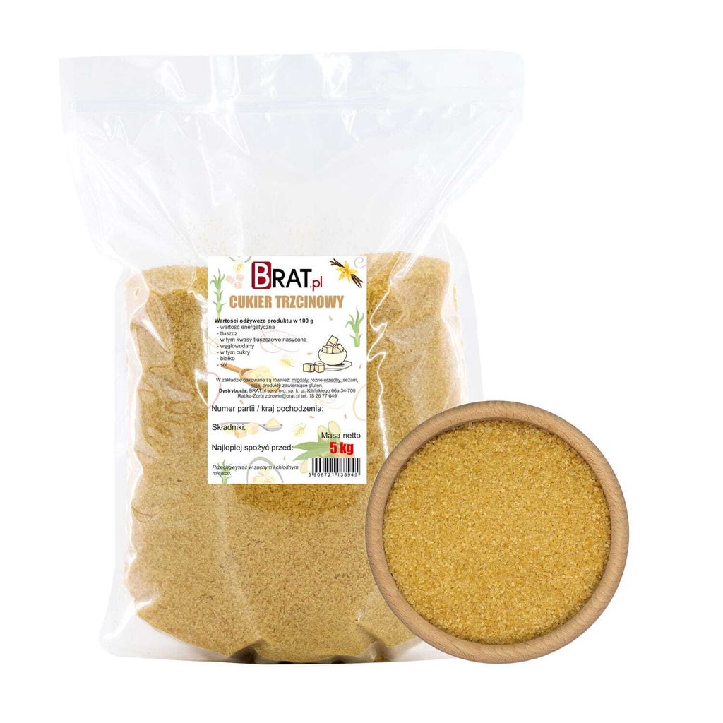 Cukier trzcinowy 5kg Brat.pl Zdjęcie produktu 