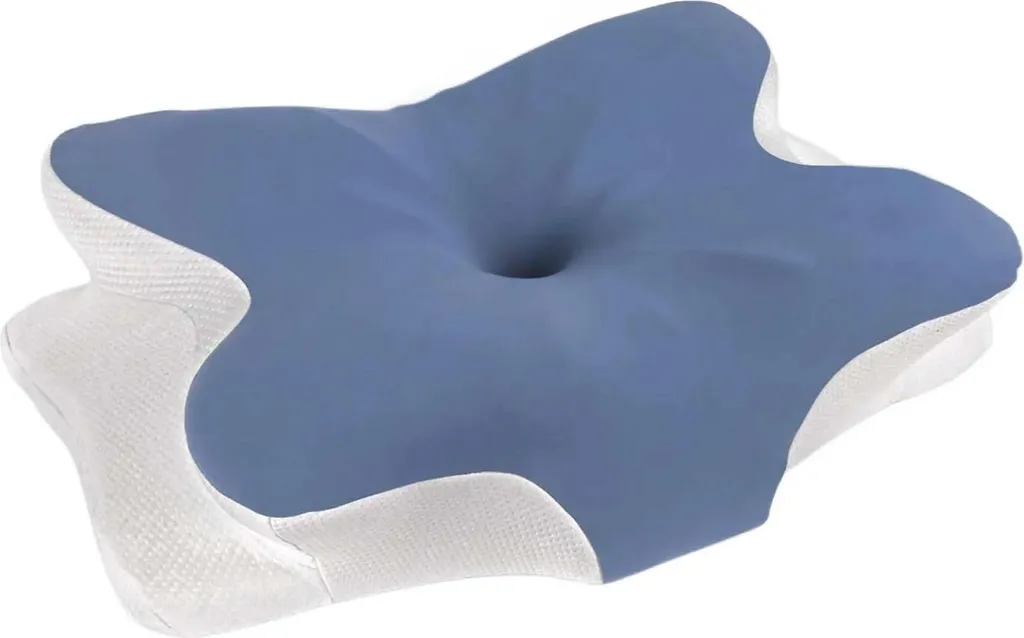 Oreiller à mémoire de forme ergonomique bleu - Soutien cervical 60x40
