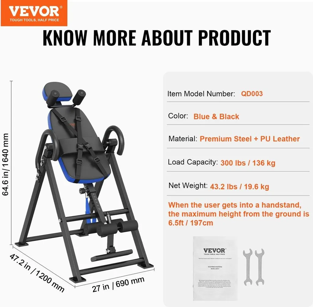 Table d'inversion pour étirement du dos et musculation à la maison