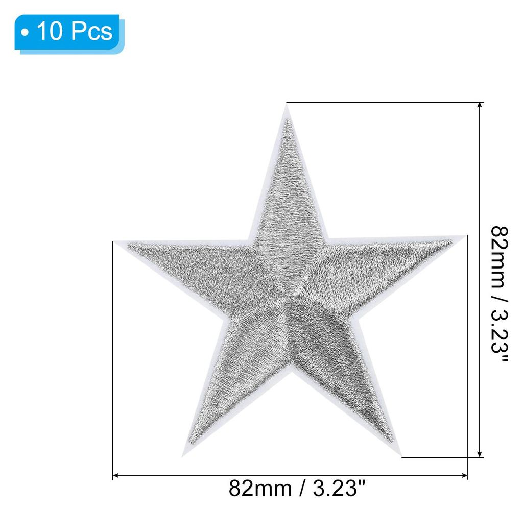 Stoffflicken zum Aufbš¹geln 8.2x8.2cm Bš¹gelflicken 10 Packung Aufn?her 5 Stern Bestickte Applikationen fš¹r Kleidung Jacken Hut Rucksack Rep...