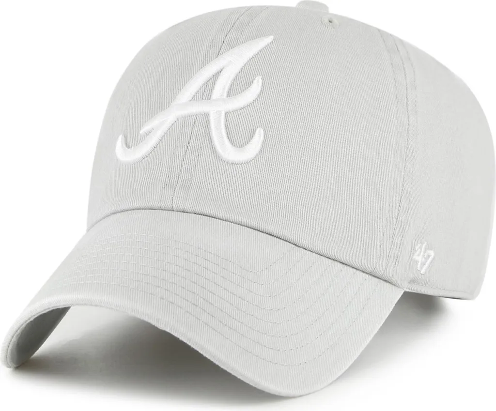 Casquette Baseball Atlanta Braves Grise Ajustable 47 Brand Clean Up