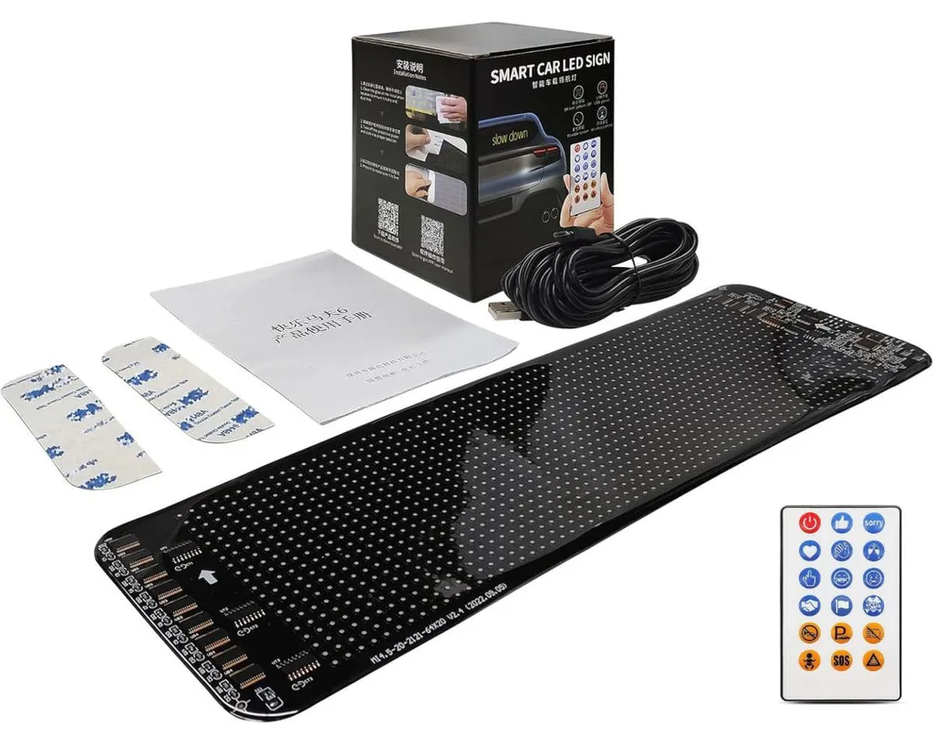 Écran LED voiture programmable 59 cm : rendez votre message enfin visible ! - 4