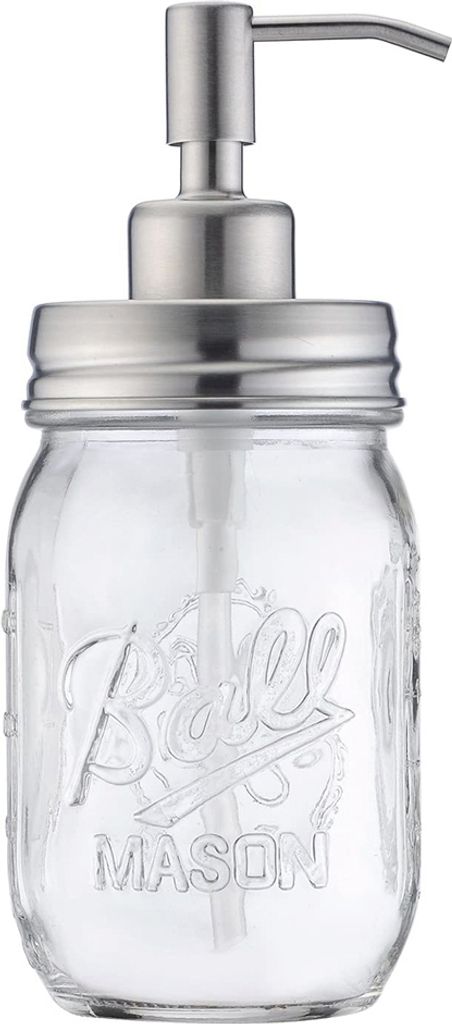 480ml Badezimmerlotion Flüssigseife Edelstahl Einmachglas Spender mit Pinsel