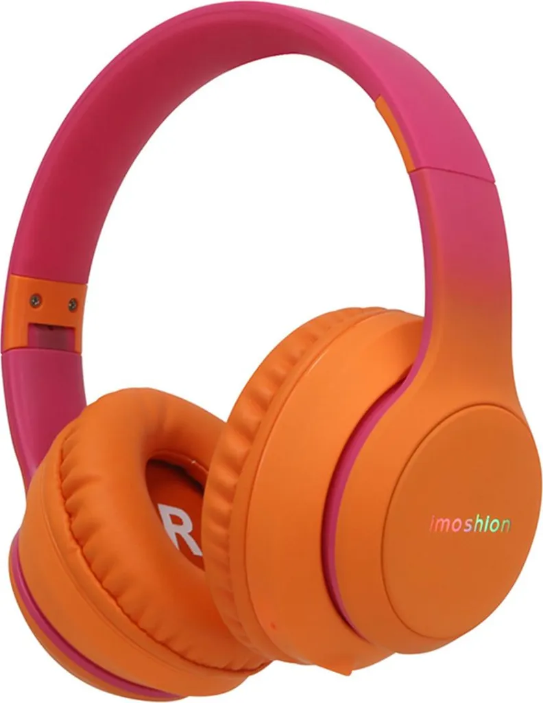 Cuffie Bluetooth imoshion LED per Bambini - Rosa Arancio - Audio Sicuro