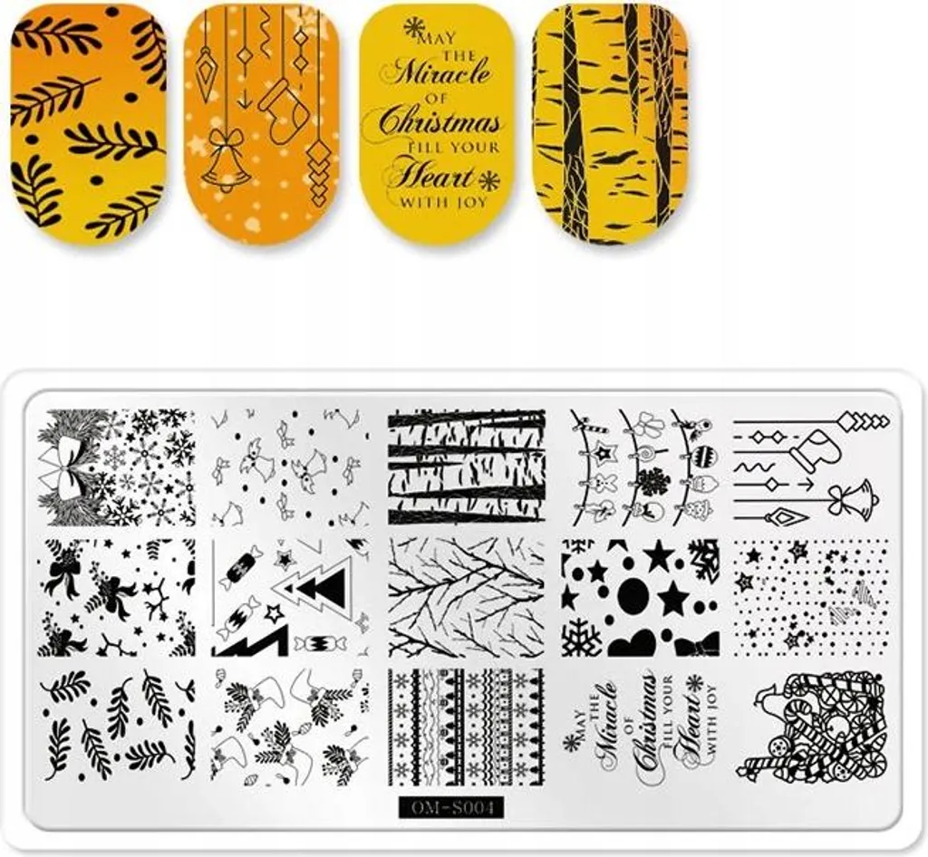 Stamping Plate OM-S004 per Nail Art - Design Moderni in Acciaio