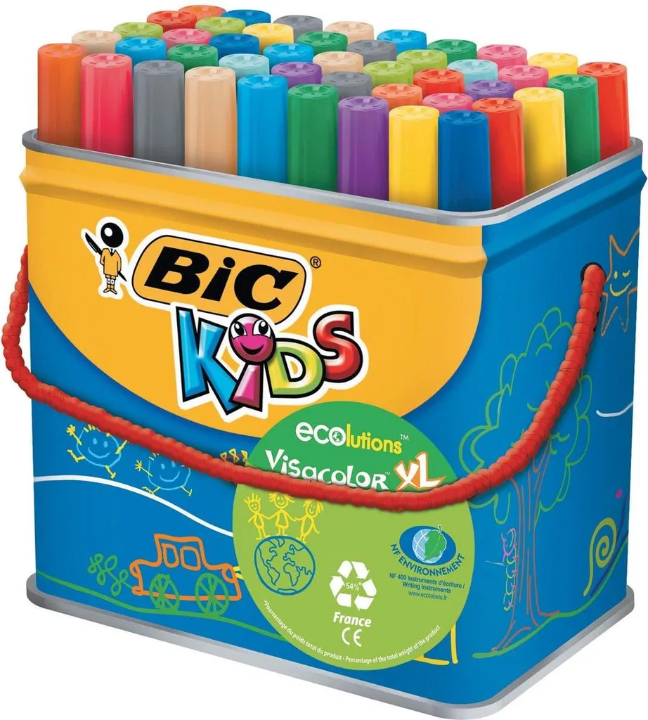 BIC KIDS Visacolor XL 8922251 Feutres de Coloriage Pointe Large x48