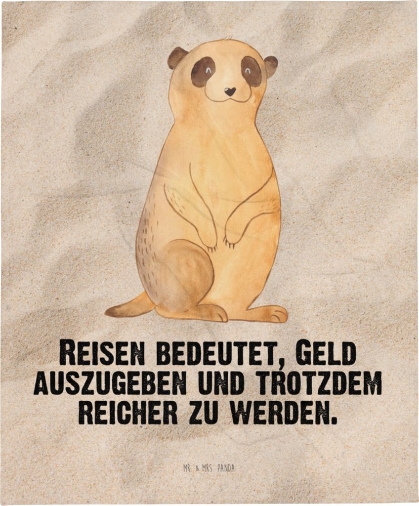 Mr. & Mrs. Panda Tagesdecke Erdmännchen - Sandig - Geschenk, Traveling, Weltreise, Decke, Plaid, Reisen, Afrika, Bettdecke, Spruch, Schlafdecke, K...