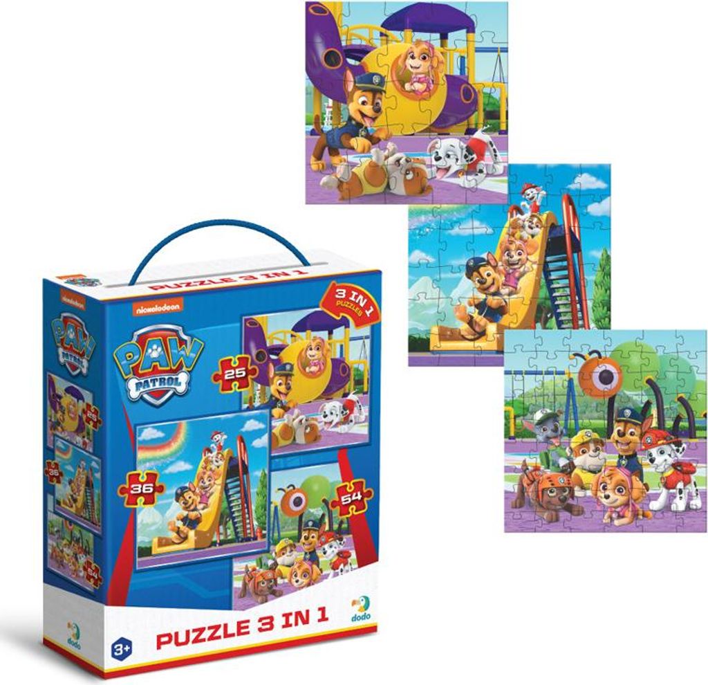 DODO Puzzle Paws Patrol: Auf dem Spielfeld 3in1 ( 25,36,54 dlks)