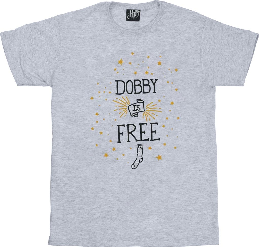 Harry Potter - "Dobby Is Free" T-Shirt für Mädchen BI940 (116) (Grau)