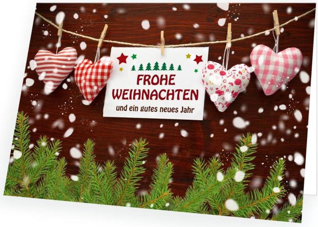 Weihnachtskarte Von Herzen mit passendem Umschlag 10x Karte 10x Umschlag