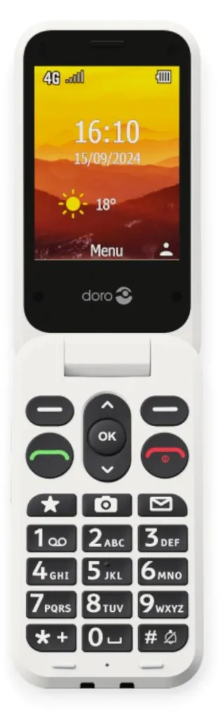 Doro Leva L30 Blanc - Téléphone 4G avec Batterie 1150 mAh et Grand Écran