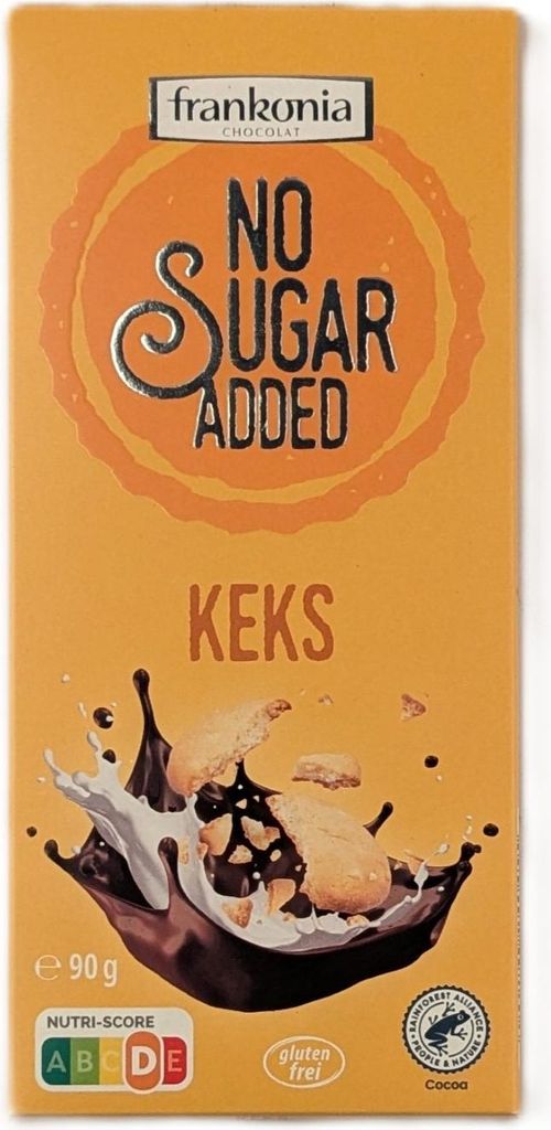 Frankonia No Sugar Added Schokolade mit Keks 90g Produktbild 