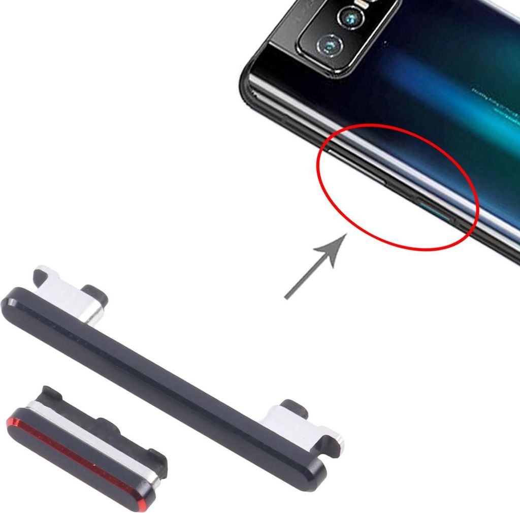Für Asus ROG Phone 7 AI2205_C Power Button und Lautstärke Tasten Ersatzteil Rot