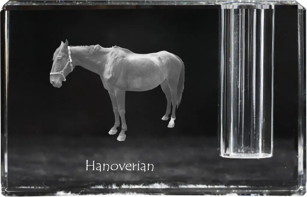 Accessorio Scrivania Cavallo Hannover: Portapenne in Cristallo 3D