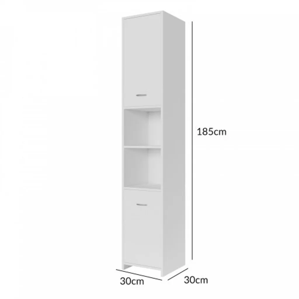 Mobiletto Bagno Alto CASARIA 180x30x30 | Arredo Bagno Salvaspazio Bianco - 16