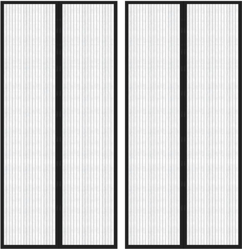 "2026 Promotion" Fliegengitter-Türvorhänge 2 Stk. - Hohe Qualität - Magnet Schwarz 220x110 cm - Gardinen & Vorhänge CC9026