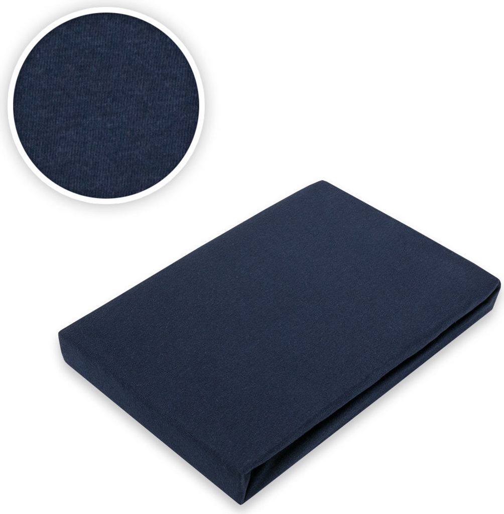 Jersey Spannbettlaken in 22 verschiedenen Farben 90 - 100 x 200 cm Navyblau