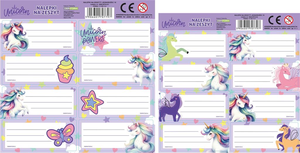Einhorn Notizbuch Aufkleber 16 Derform