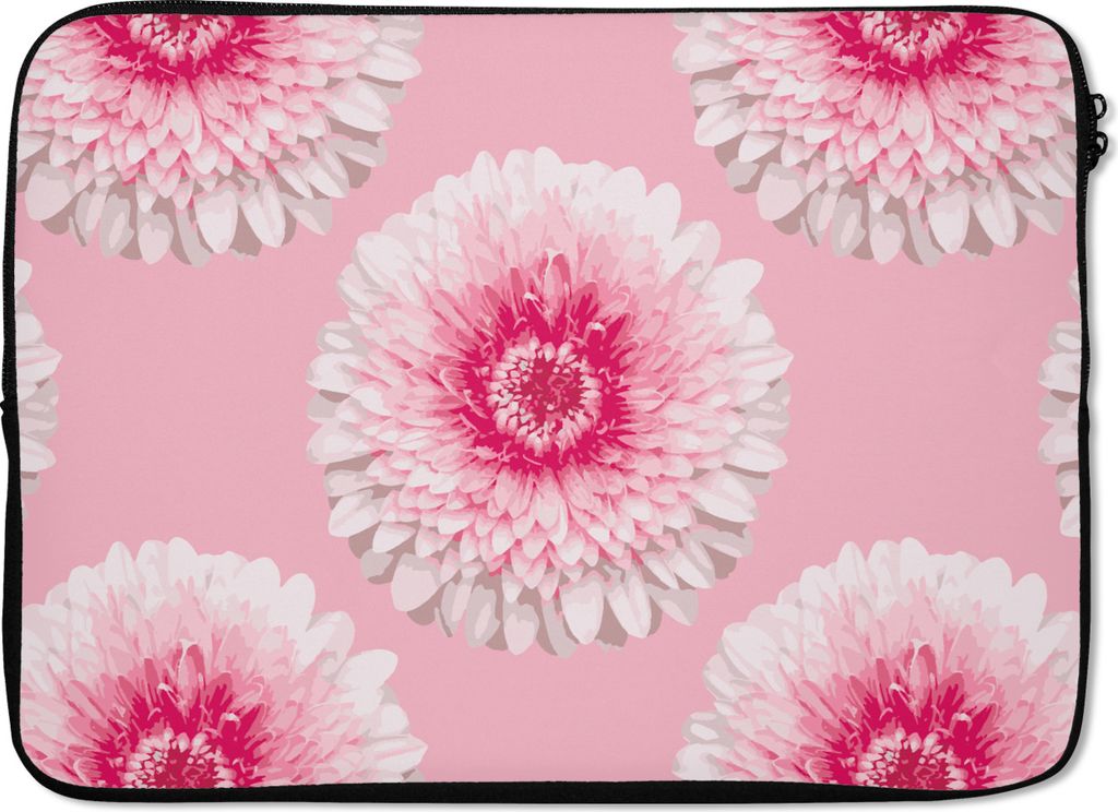 MuchoWow Laptop Hülle 13 Zoll Mädchen - Blume - Rosa - Muster - Mädchen - Kinder - Kinder Laptoptasche - Laptophülle - Sleeve - Rundumschutz