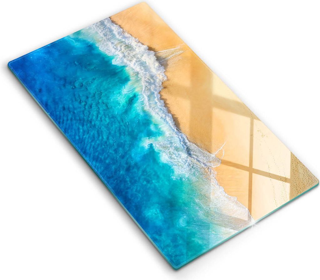Abdeckung Glas - Küchenabdeckung - 30x52 cm - Abdeckplatte - Strand und Meer