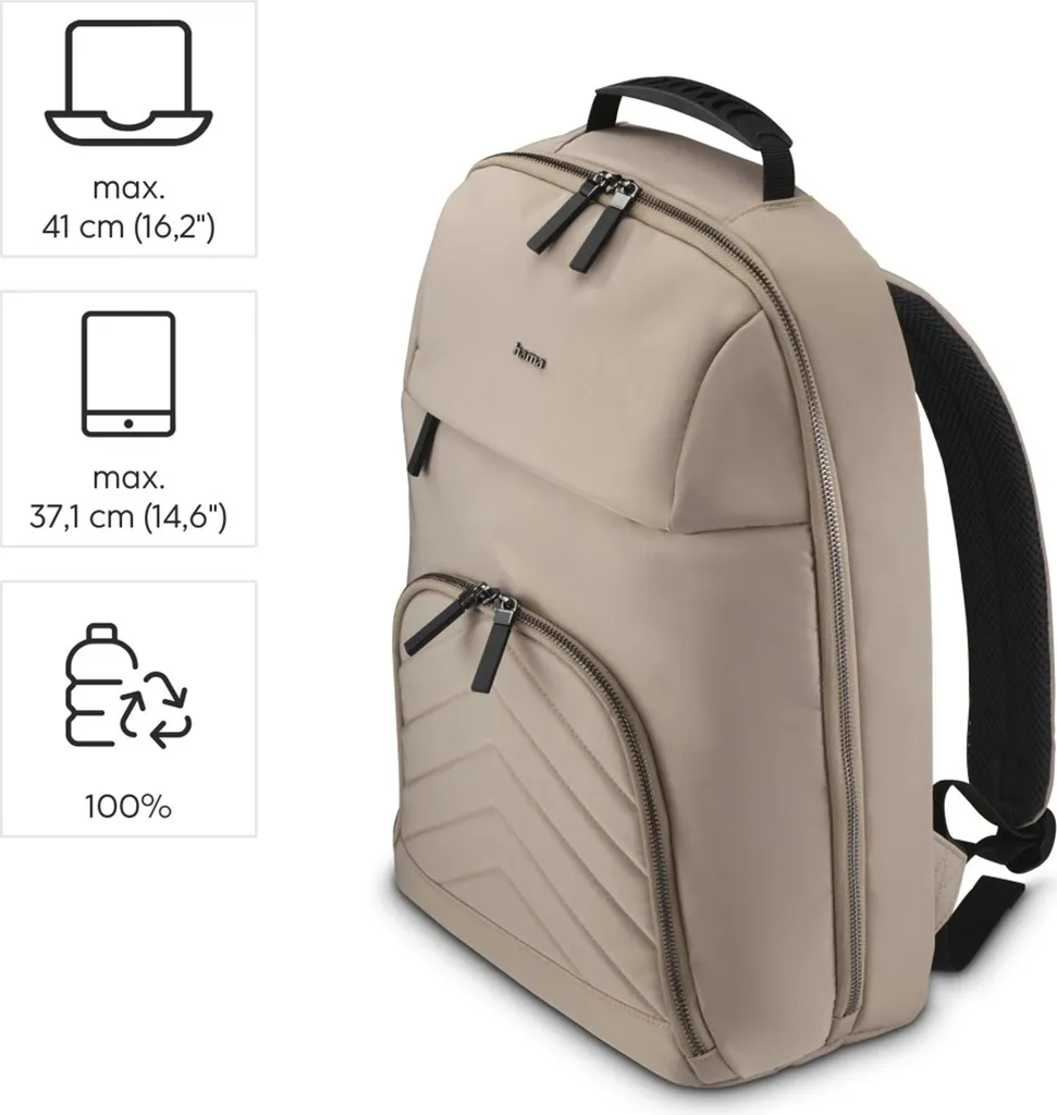 Sac à dos Hama 00222046 Éco-conçu en Polyester Recyclé Beige Sable - 12