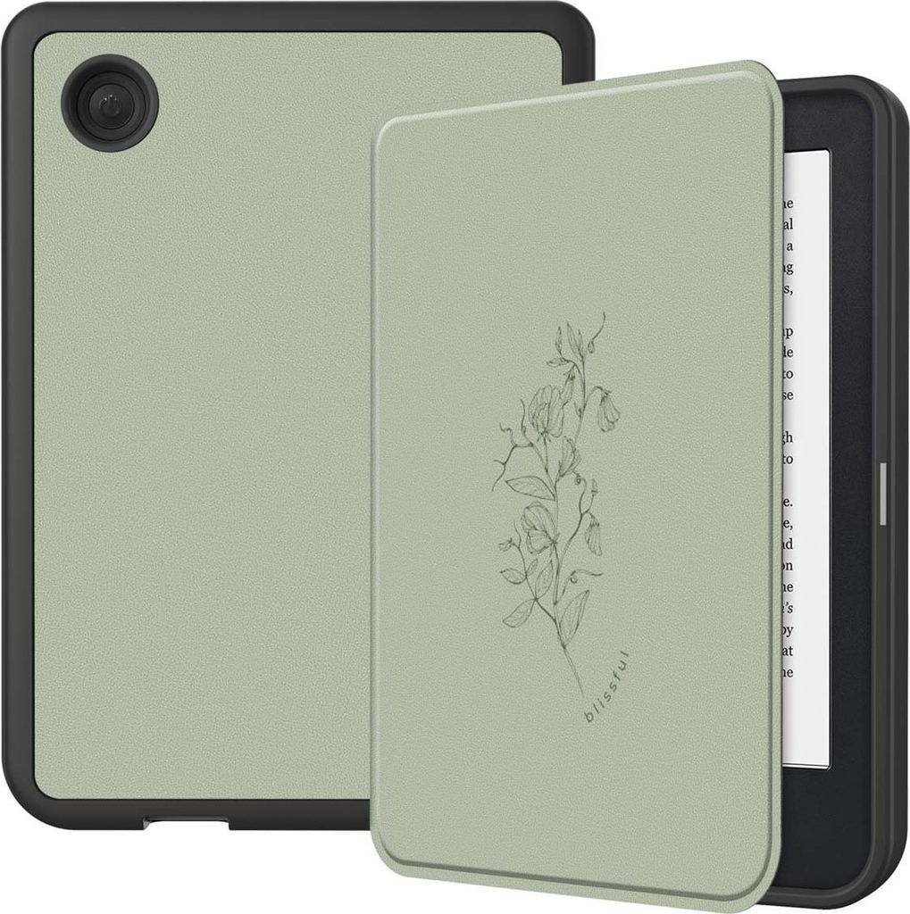 imoshion Design Slim Soft Case Sleepcover Kobo Clara 2E / Tolino Shine 4 - Floral Green