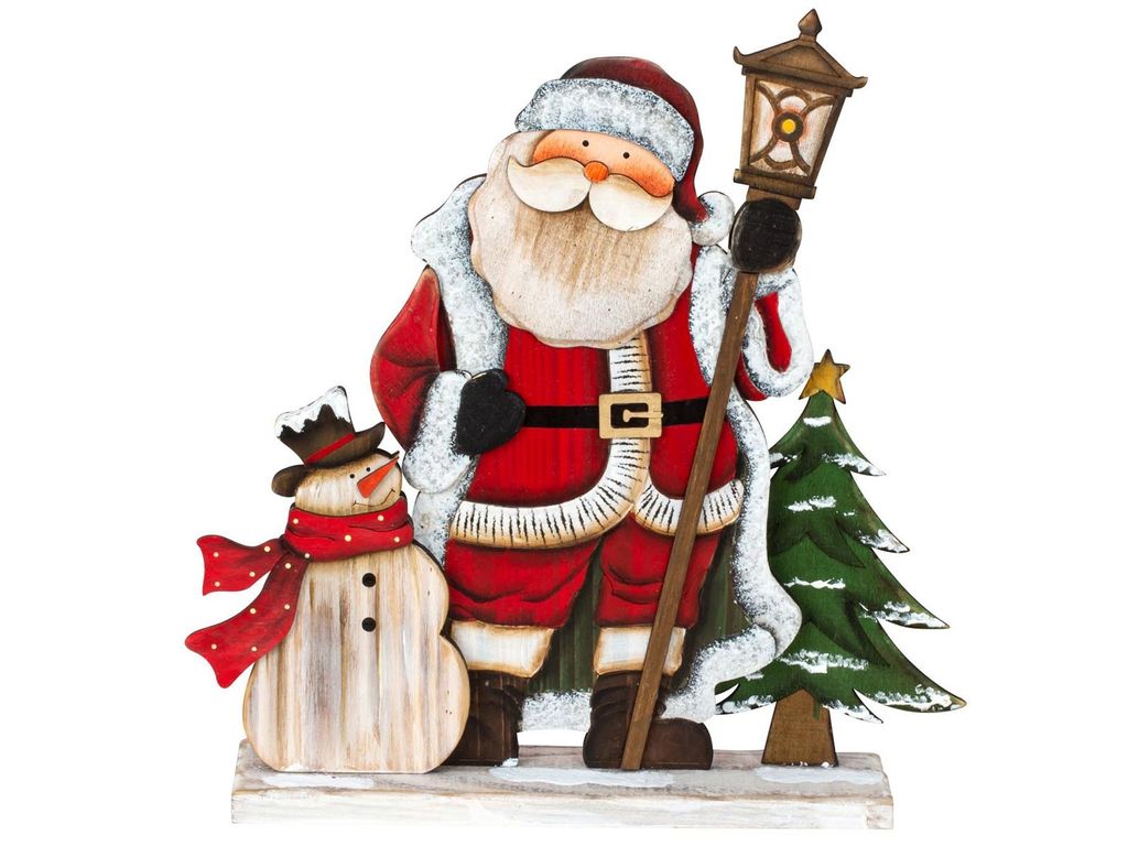 Mel-O-Design 1923 Weihnachts-Deko aus Holz Sanat mit Schneemann und Laterne