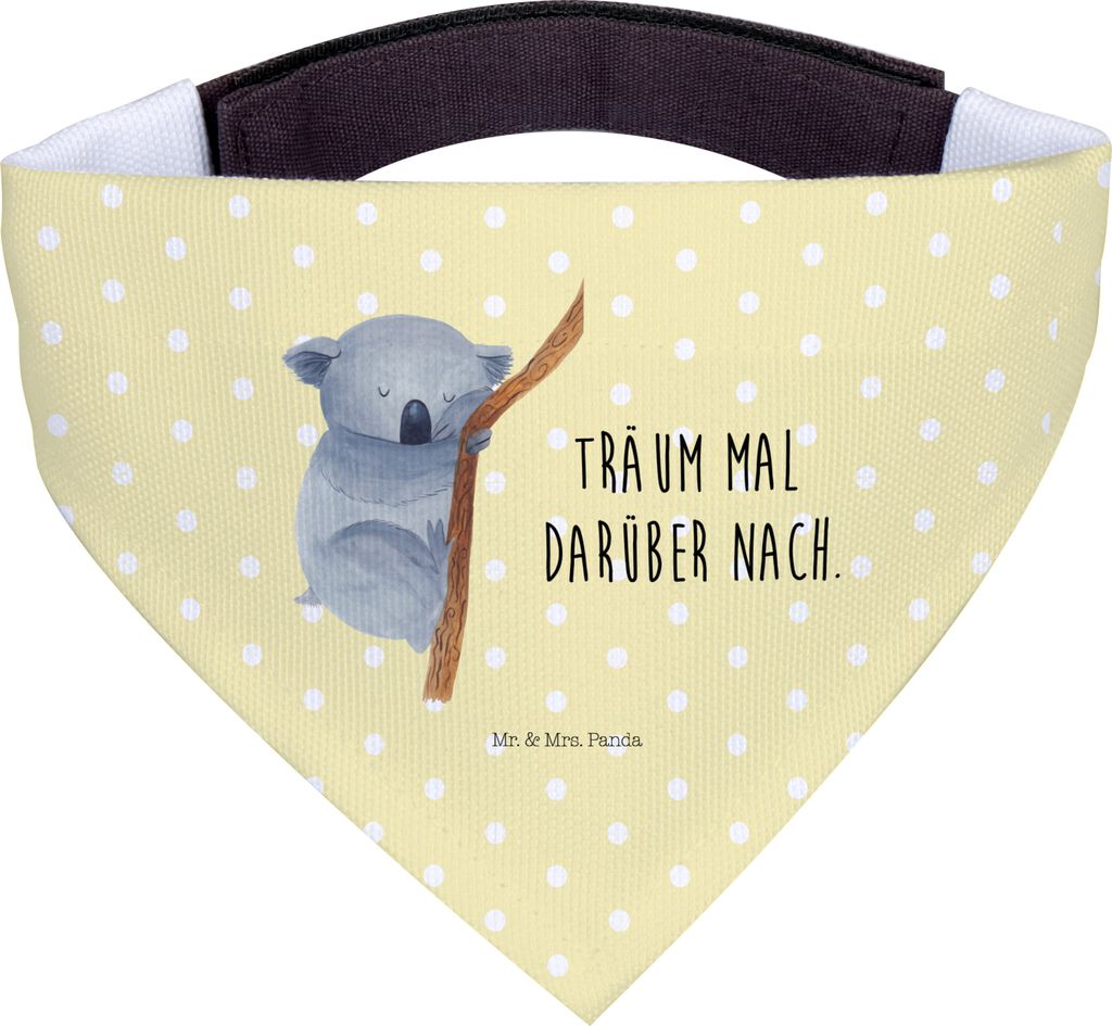 Mr. & Mrs. Panda Tuch Koalabär - Gelb Pastell - Geschenk, Traum, schlafen, Hund Halstuch, Bär, Koala, Hunde-Halstuch, Hundehalstuch, Lustige Spr...
