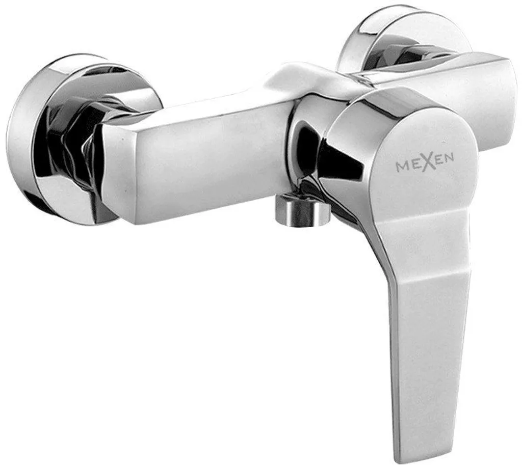 Robinet de douche mural Caro en chrome brillant - Mitigeur monocommande
