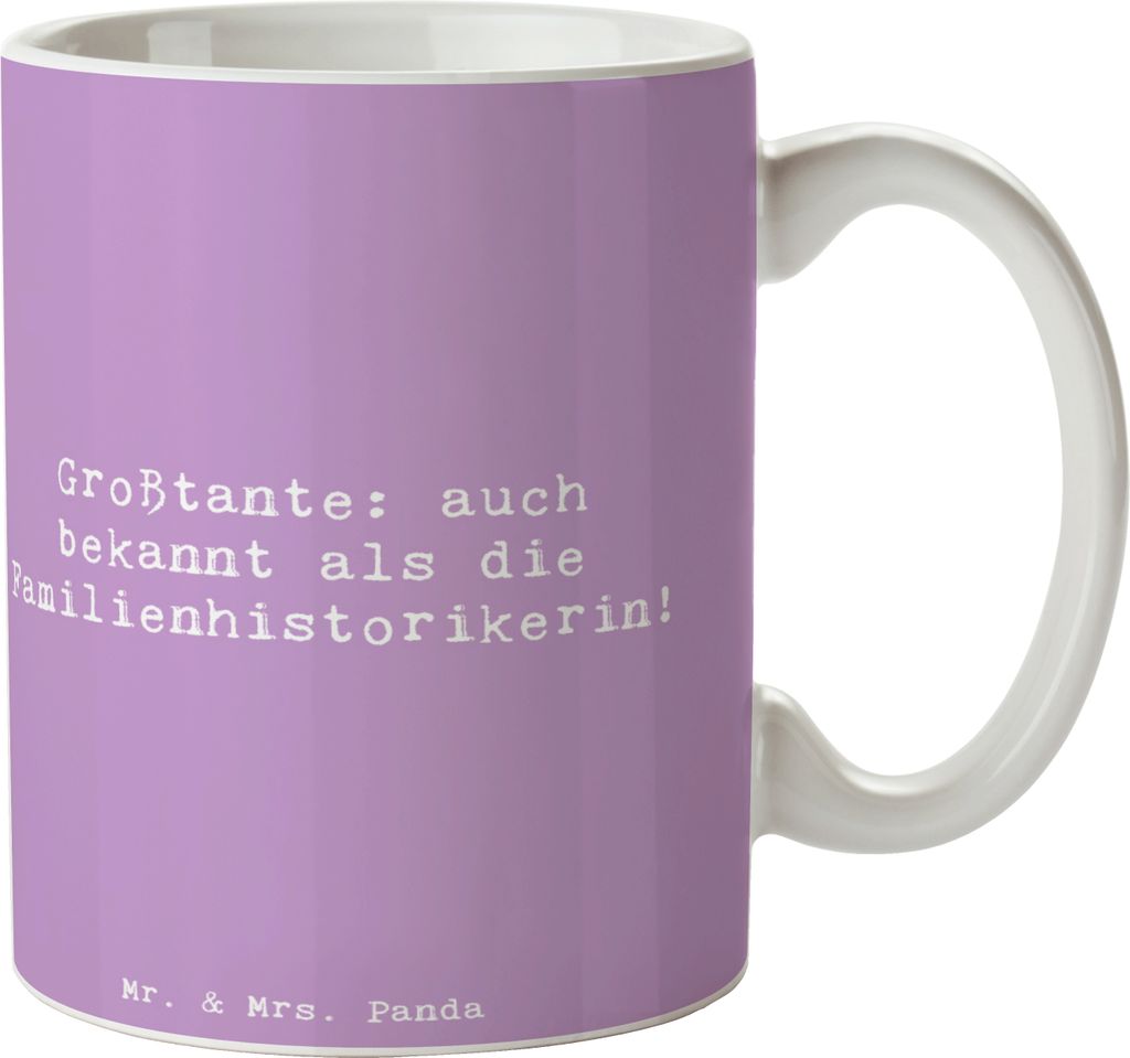 Mr. & Mrs. Panda cappuccinotasse Spruch Großtante Historikerin - Lavendeltraum - Geschenk, Pott, emotionale Unterstützung, erweiterte Familie, Be...