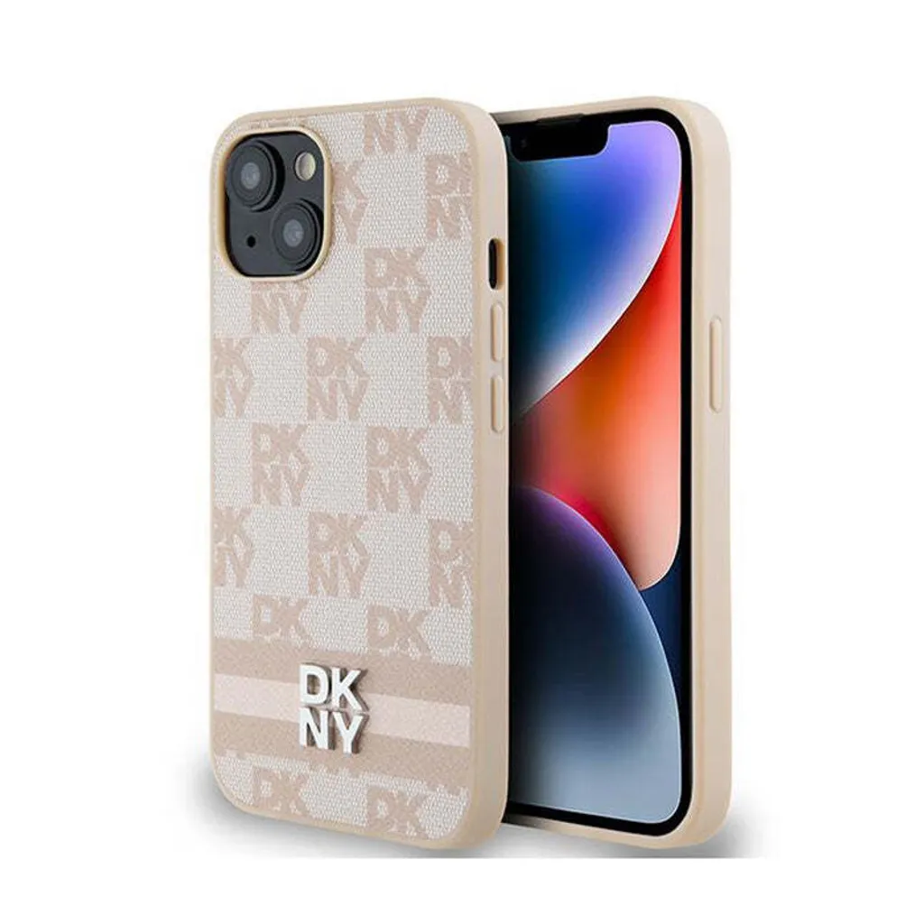 DKNY Custodia iPhone 15 Plus Rosa Pelle - Accessorio Moda Luxury - 1