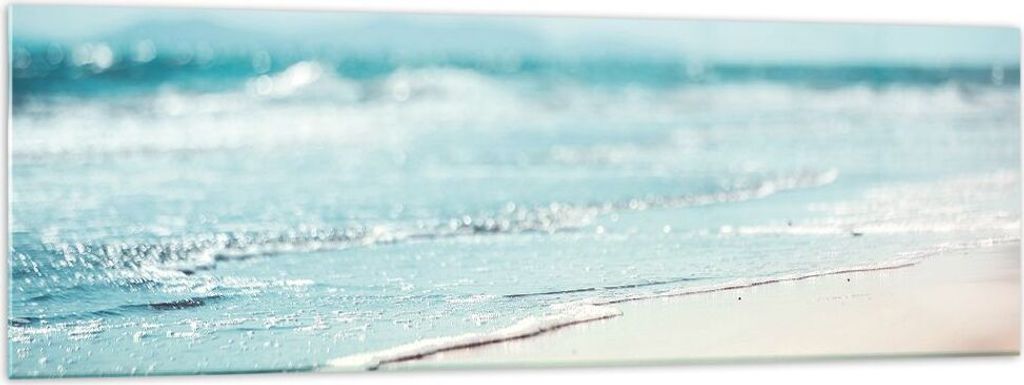 Bilder auf glas - Einteilig - Kante Welle Wasser - 160x50cm - Glasbilder - Wandbilder - Bilder - zum Aufhängen bereit - Wanddekoration aus Glas - ...