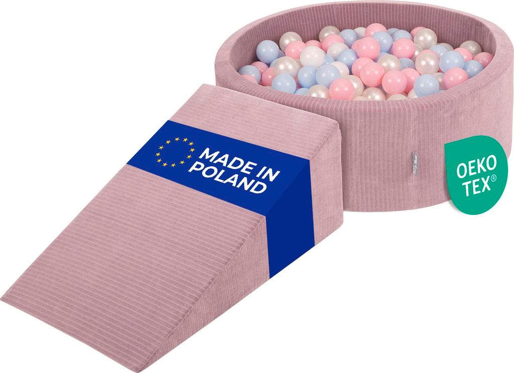 KiddyMoon Spielplatz Aus Schaumstoff Für Kinder mit Bälle Waschbare Bezug