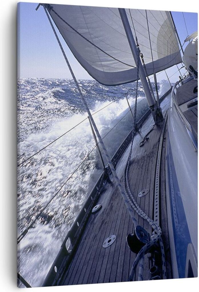 Bild auf Leinwand - Leinwandbild - Einteilig - Boot Ozean Reise Yacht - 50x70cm - Wand Bild - Wanddeko - Wandbilder - Leinwanddruck - Wanddekoratio...