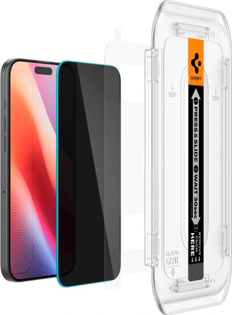 Protection Écran iPhone 16 Pro Confidentialité Spigen ez Fit - 2 PACK - 10