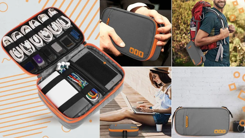 Borsa Organizer Per Cavi Da Viaggio Spaziosa A 2 Strati - 9