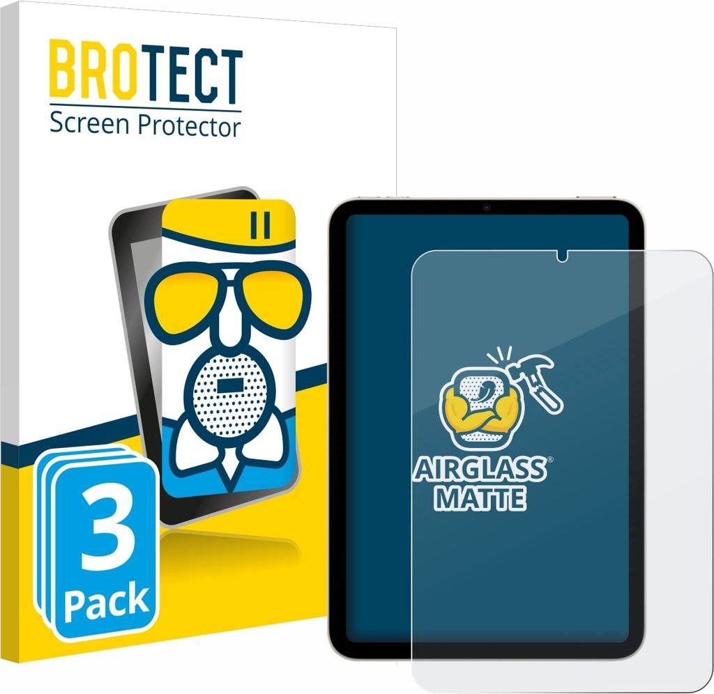 3x BROTECT Entspiegelungs Schutzglas für Apple iPad Mini 7 2024 Schutzfolie Panzer Folie Glas Display Schutz matt