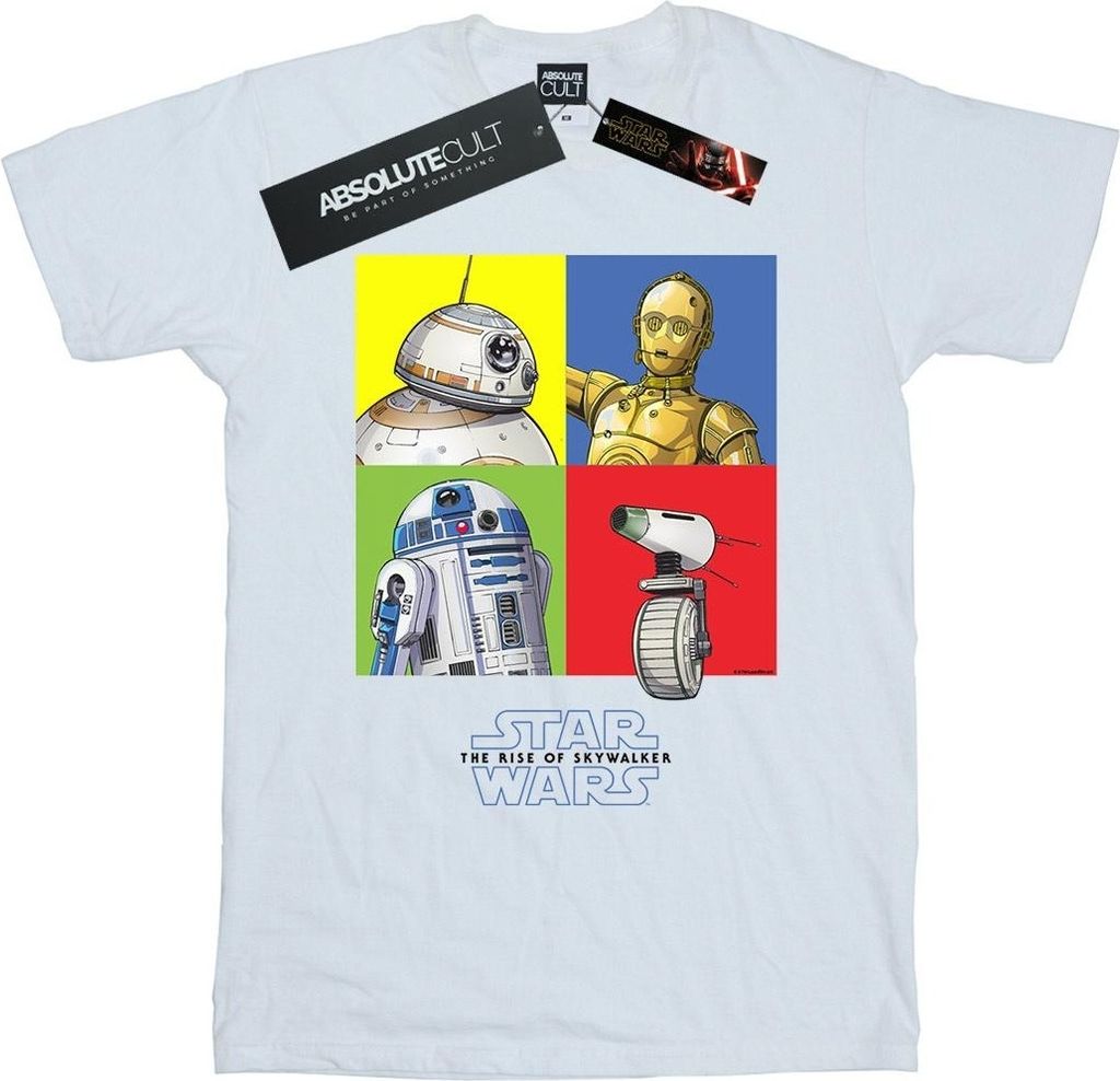 Star Wars: The Rise of Skywalker - "Star Wars The Rise Of Skywalker Droid Squares" T-Shirt für Herren BI52022 (4XL) (Weiß)