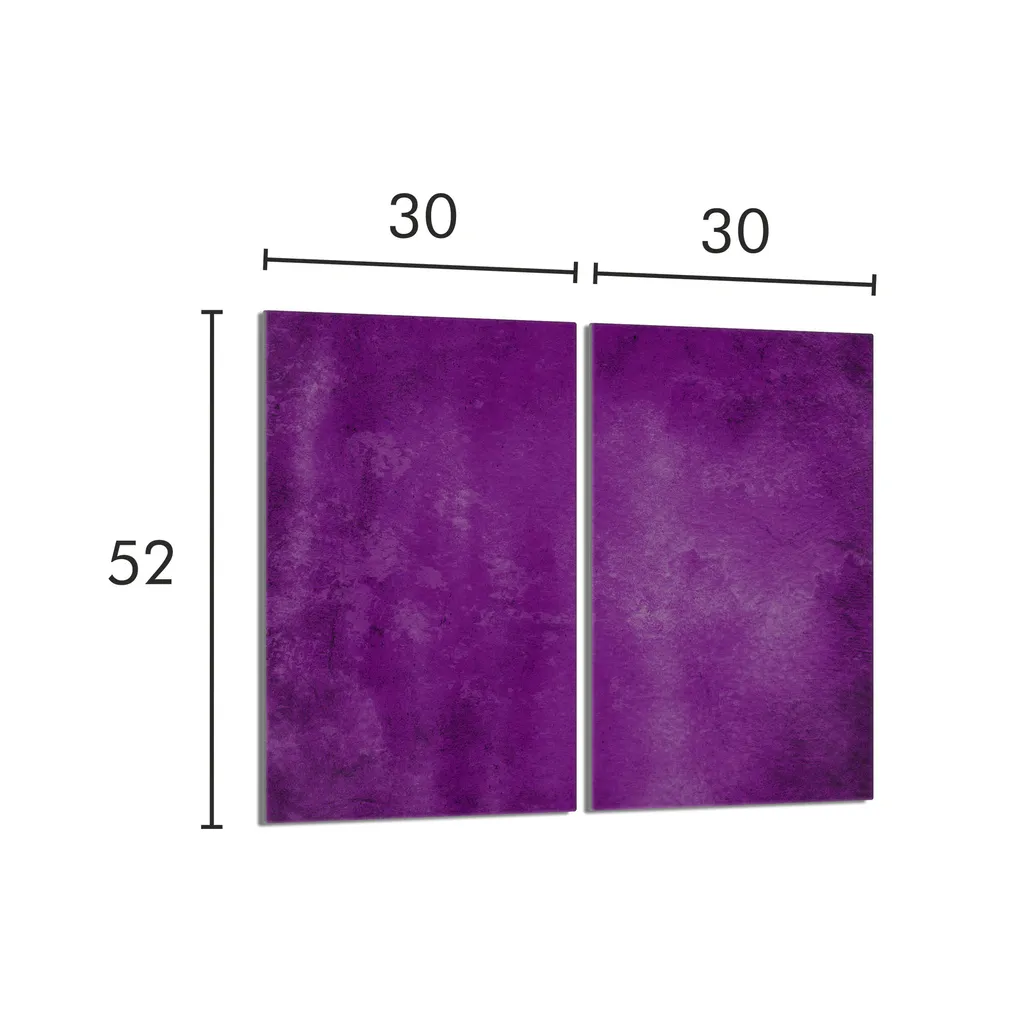 Set 2 Copri Fornelli Universali Vetro 30x52 cm Viola Ardesia Shop - 2