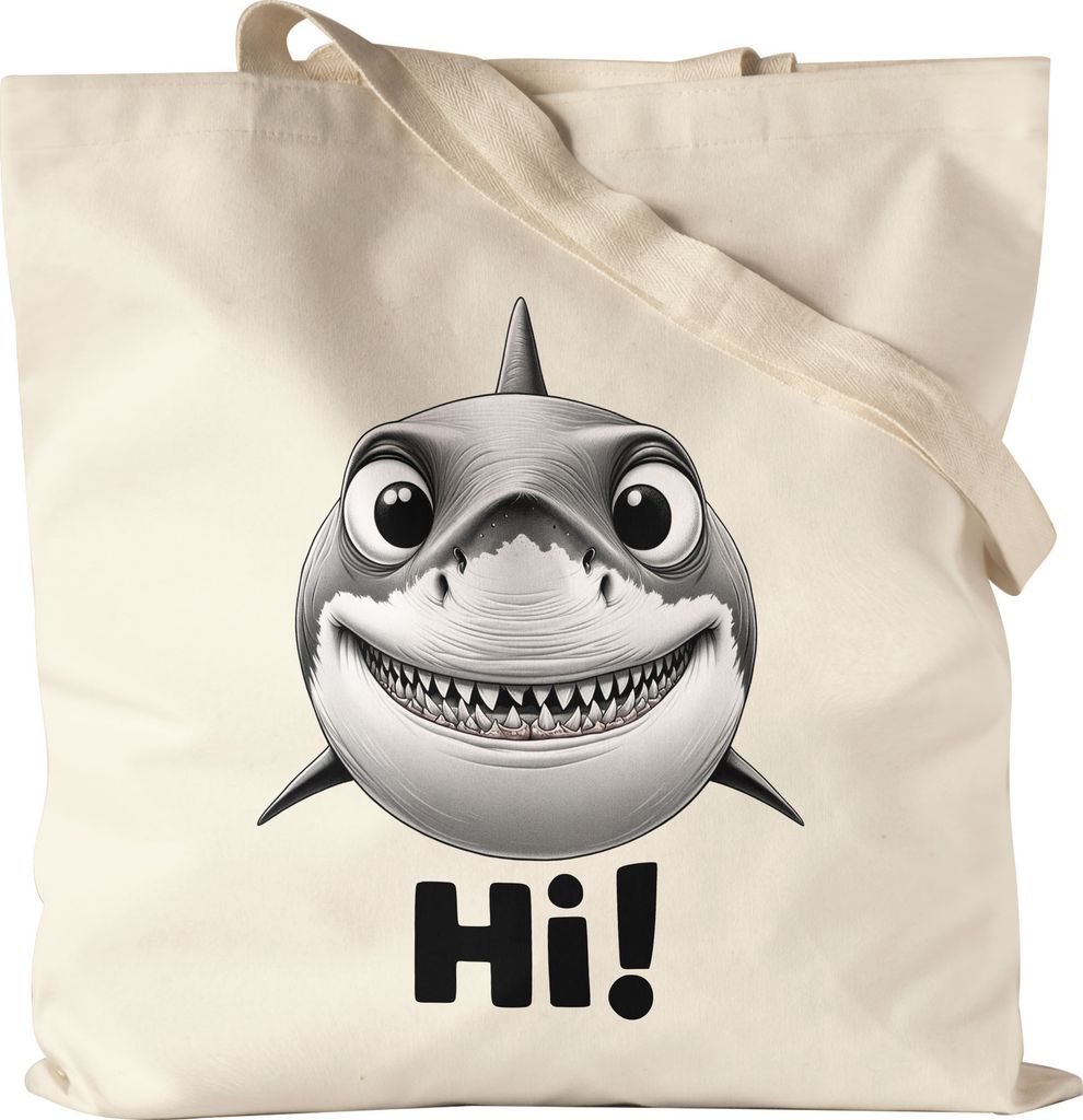 Hi Grinsender Hai Jutebeutel - Humorvolles Geschenk