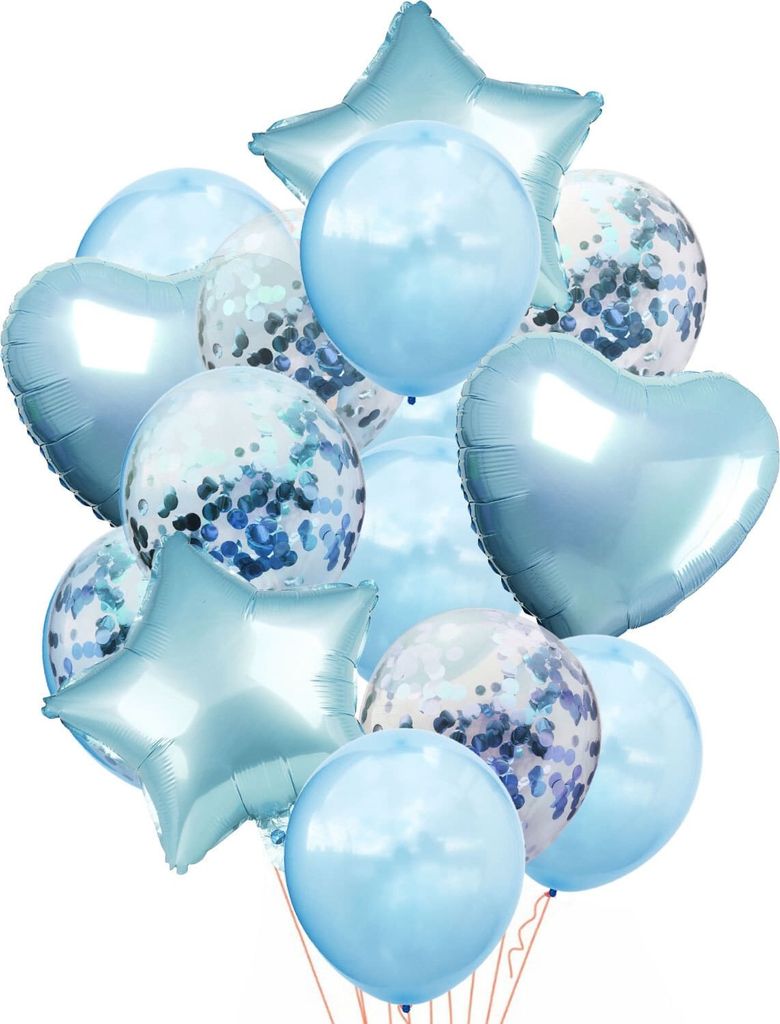 Oblique Unique Konfetti Folien Luftballon Set 14 Stk Produktbild 