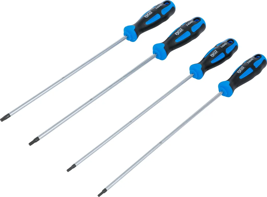 Set Cacciaviti Torx Lunghi 4pz | Qualità Tedesca T15-T30 per Fai da Te