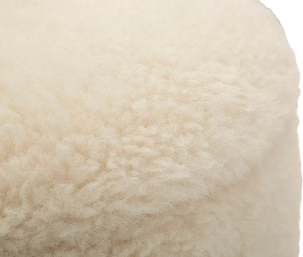 Pouf de Rangement en Tissu Crème Saint-Moritz - Lot de 2 Tabourets - 5