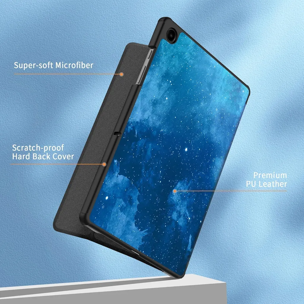 Housse Samsung Tab A9+ avec Support Ajustable en Polyuréthane Bleu 11''