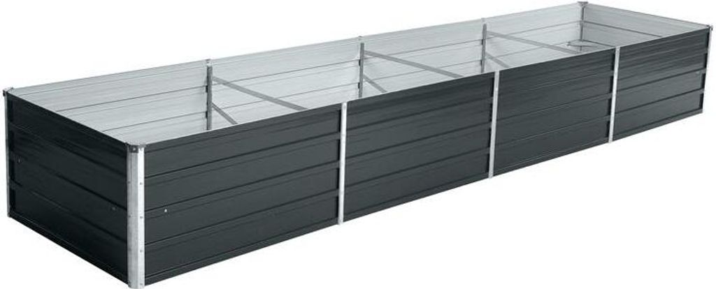 Metall Blumenbeet Hochbeet 320x80x45 cm Grau Pflanzbeet Produktbild 