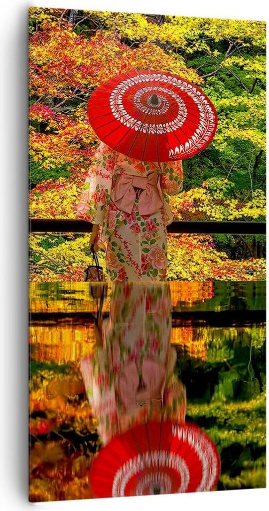 Bild auf Leinwand - Leinwandbild - Einteilig - Tubikoin Tempel Die Farben - 65x120cm - Wand Bild - Wanddeko - Wandbilder - Leinwanddruck - Bilder -...