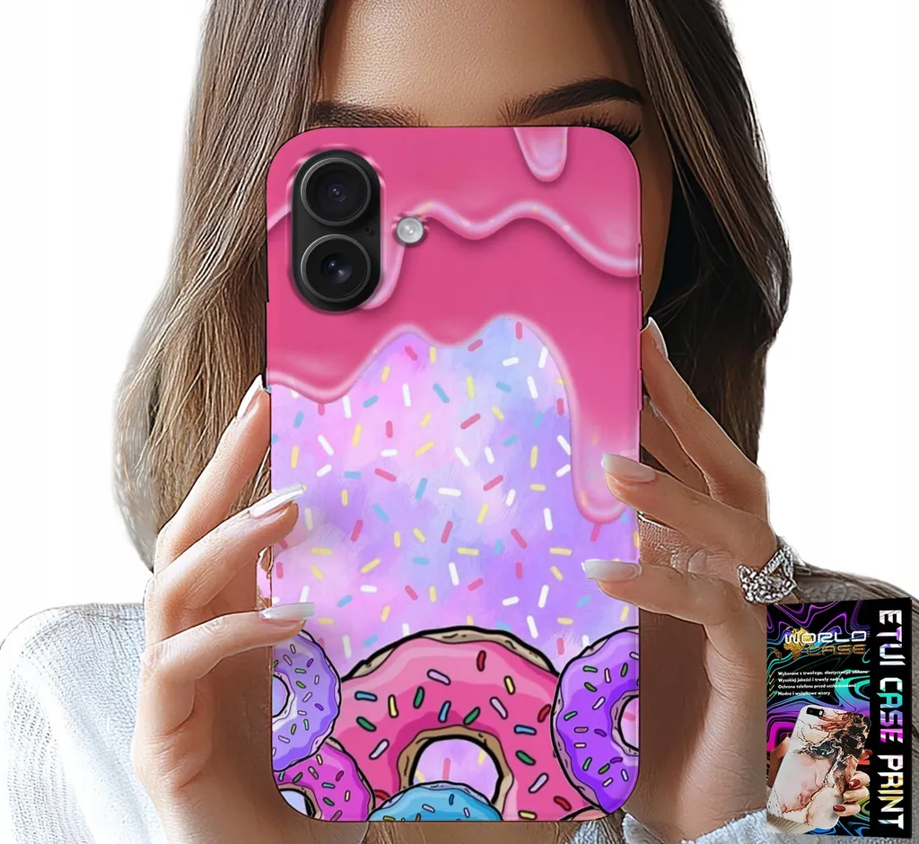 Custodia iPhone 16 Plus Ciambelle + Vetro: Protezione Dolce e Sicura